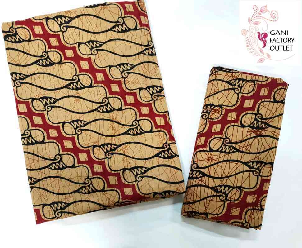 Kain Batik 2 meter Motif Parang Coklat Abstrak Kode 0665