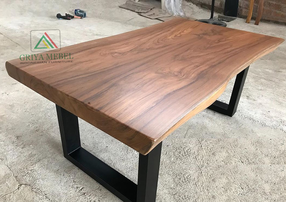 Meja Join Kayu Solid Natural JATI